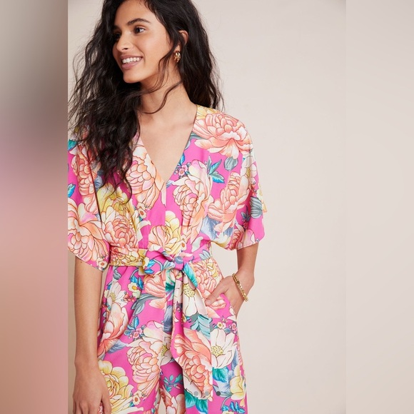 Anthro x Farm Rio Eulalie Wide-Leg Jumpsuit Size Large - Picture 3 of 9